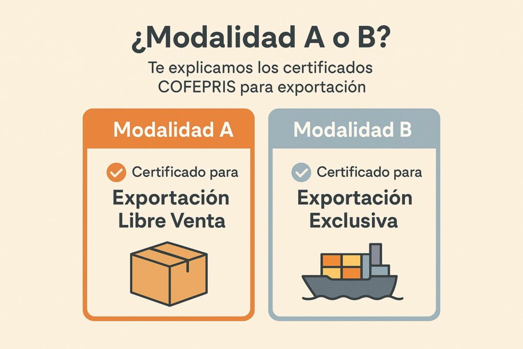 certificado COFEPRIS para exportación